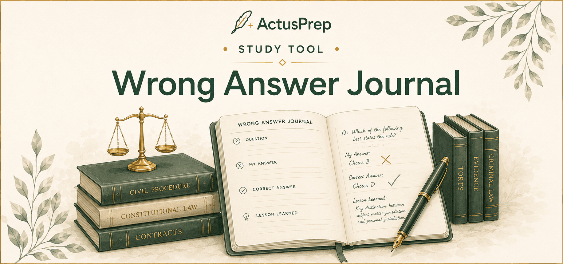 Wrong Answer Journal Study Tool cover