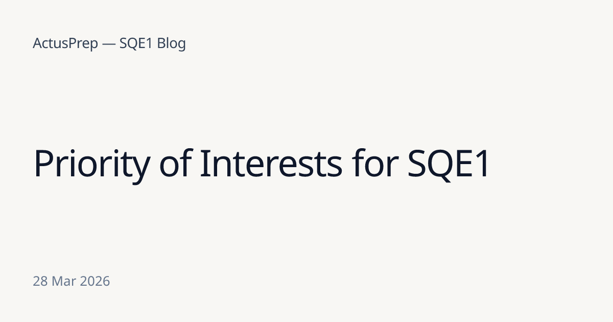 Priority of Interests for SQE1 | ActusPrep