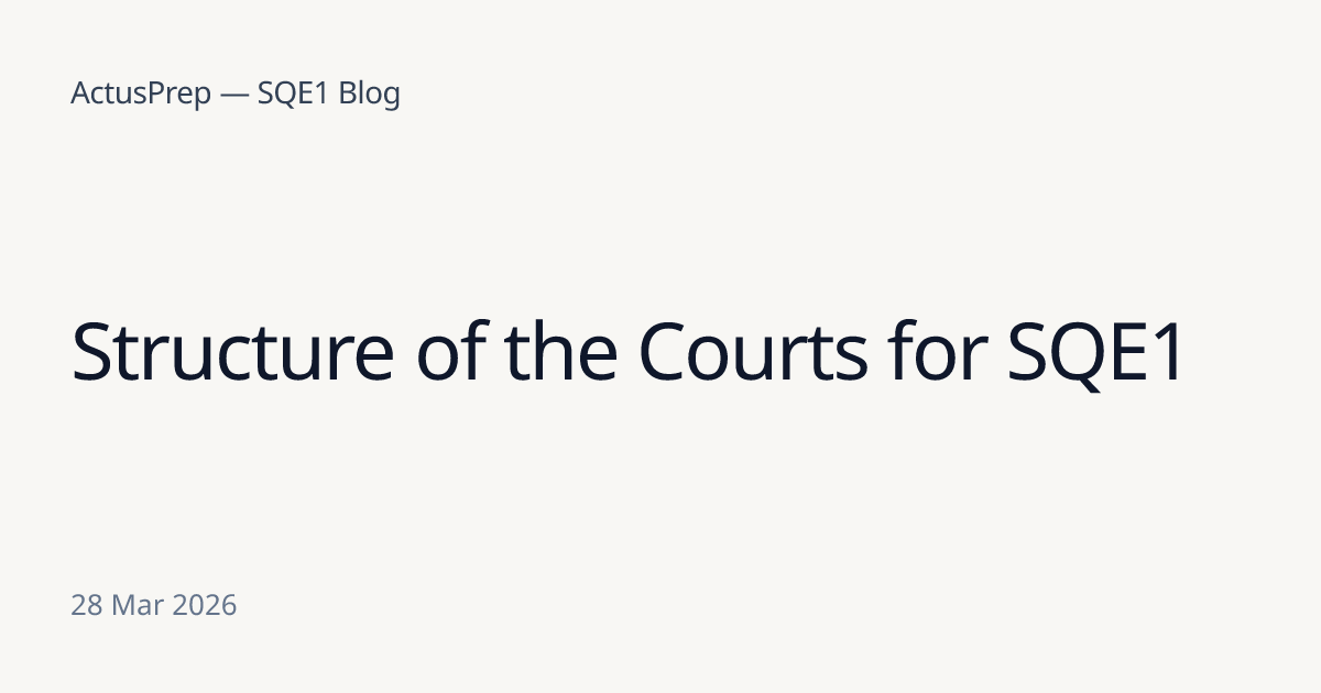 Structure of the Courts for SQE1 | ActusPrep